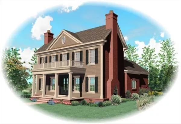 image of 2 story georgian house plan 8494